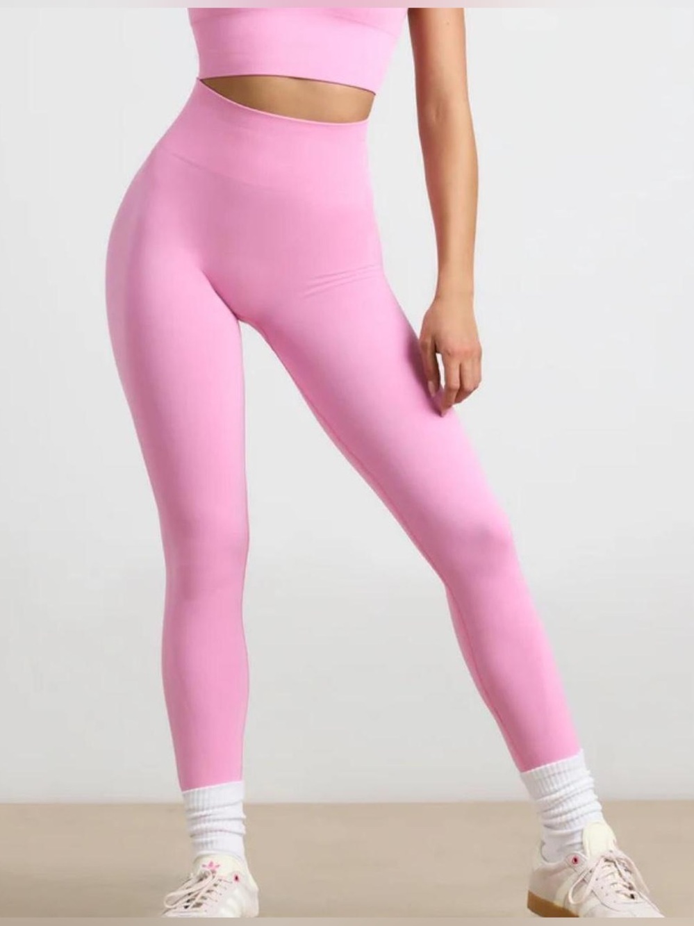 Bo Tee High-Waist Pink Seamless Leggings